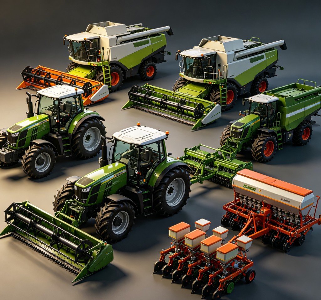Tractors, combines, planters, and harvest fleet