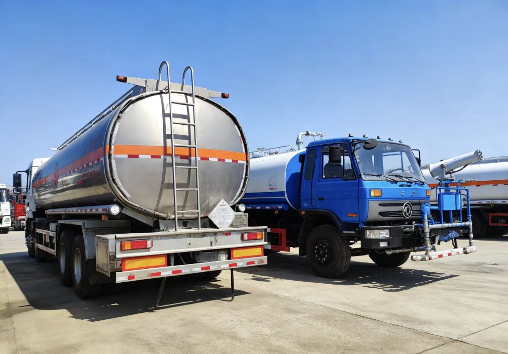 Fuel tanker and water sprinkler trucks